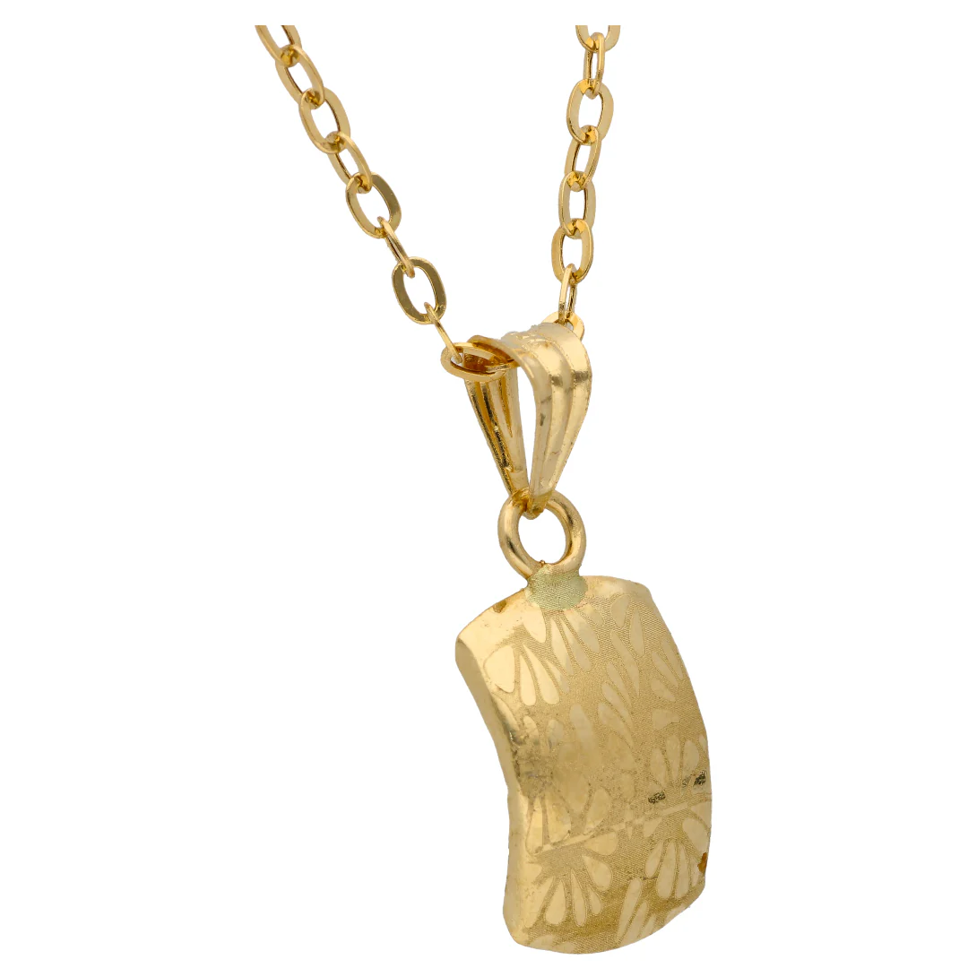 Gold Necklace (Chain with Rectangle Shaped Pendant) 18KT - FKJNKL18KU6613 - Image 3