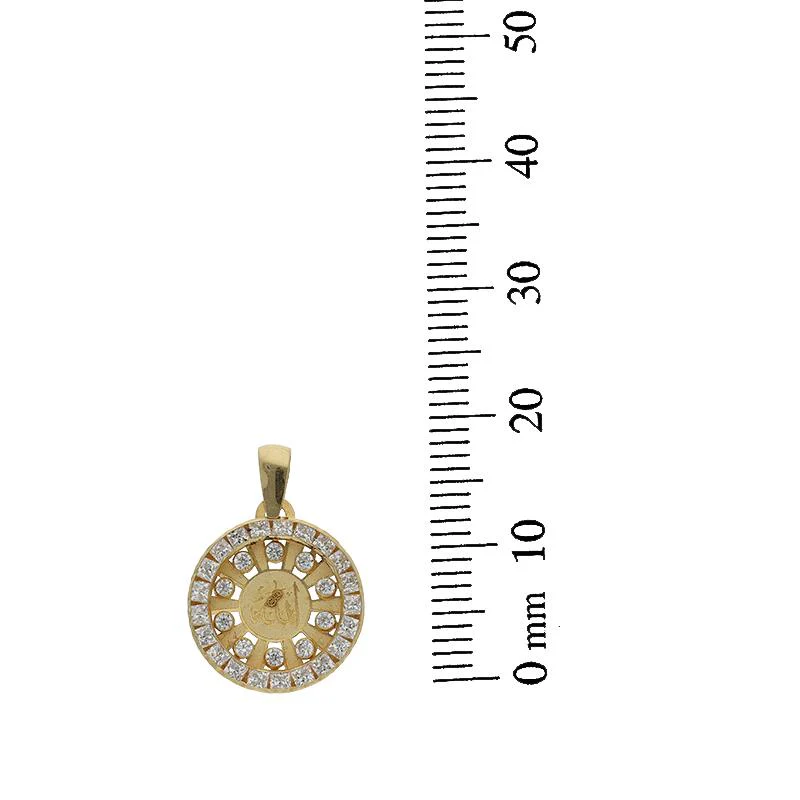 Gold Necklace (Chain with Round Shaped Allah Pendant) 18KT - FKJNKL18K2368 - Image 5