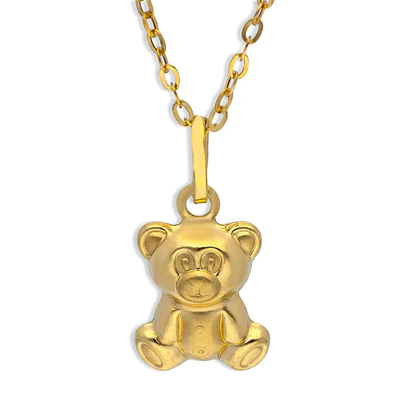 Gold Necklace (Chain with Teddy Bear Pendant) 18KT - FKJNKL18KU1132 - Image 2