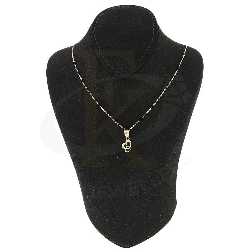 Gold Necklace (Chain with Twin Hearts Pendant) 18KT - FKJNKL18K2335 - Image 4