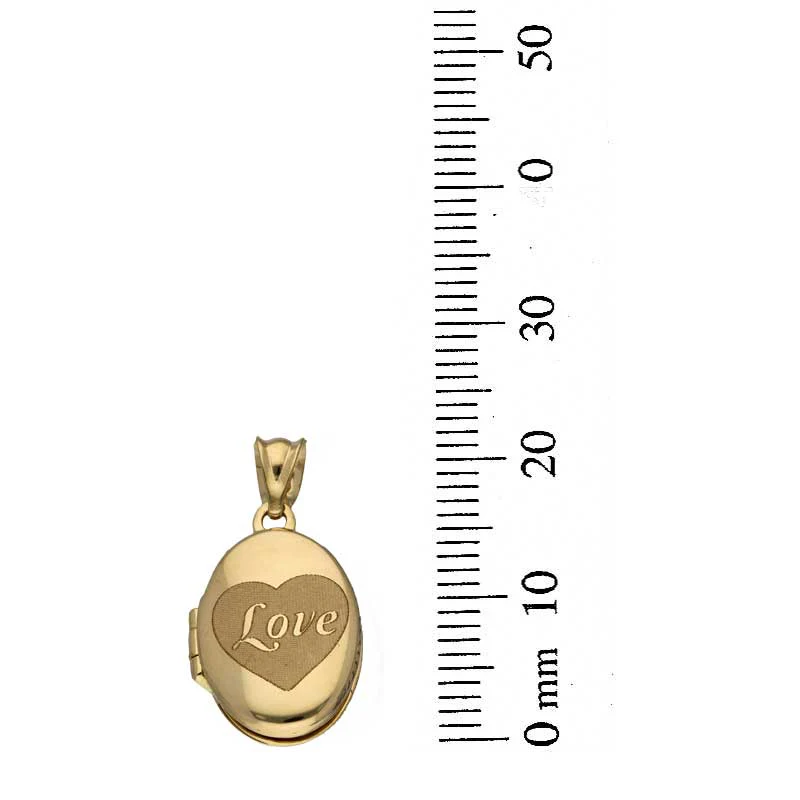 Gold Oval Shaped Love Locket Pendant 18KT - FKJPND18KU1097 - Image 3