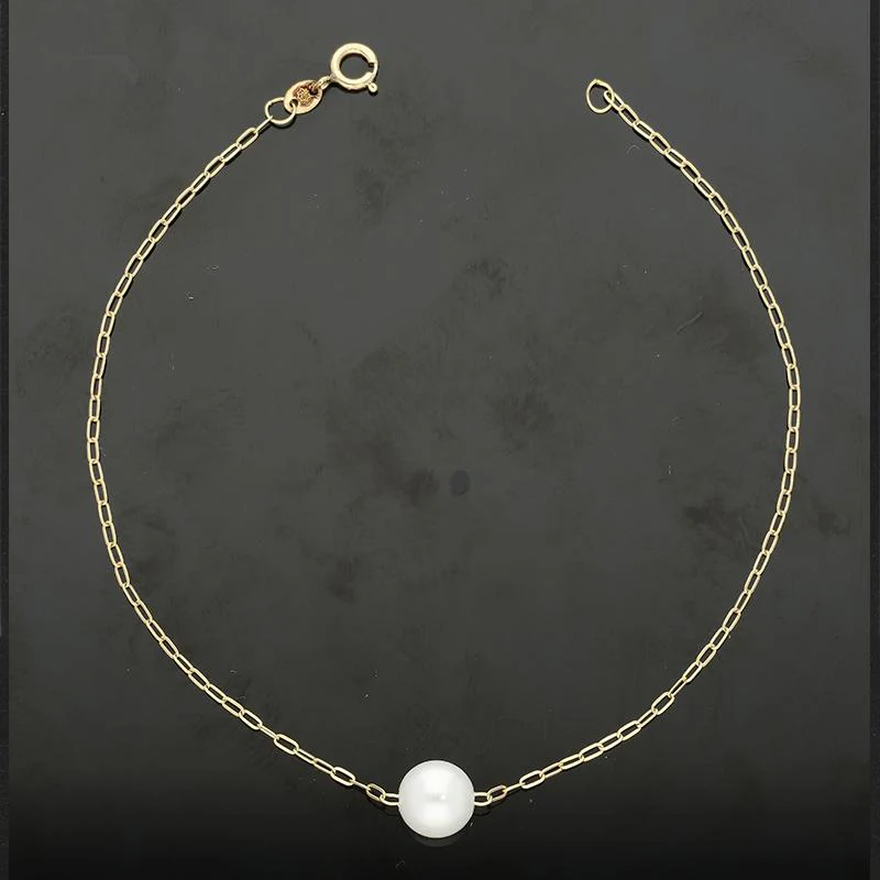 Gold Pearl Bracelet 18KT - FKJBRL18K2390 - Image 3