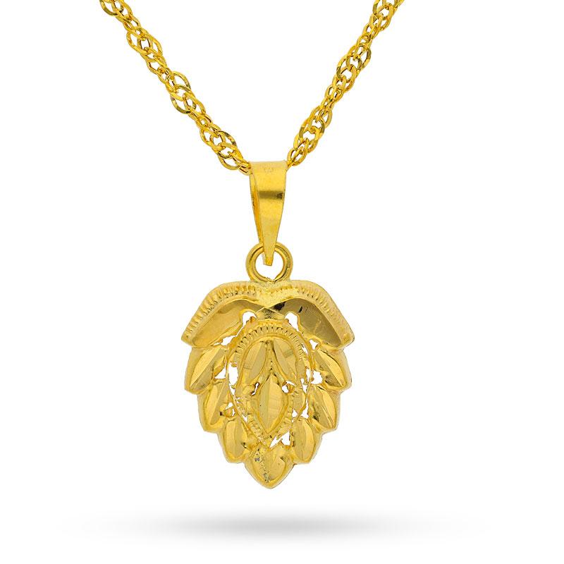 Gold Pendant Set (Necklace, Earrings and Ring) 18KT - FKJNKLST1681 - Image 2