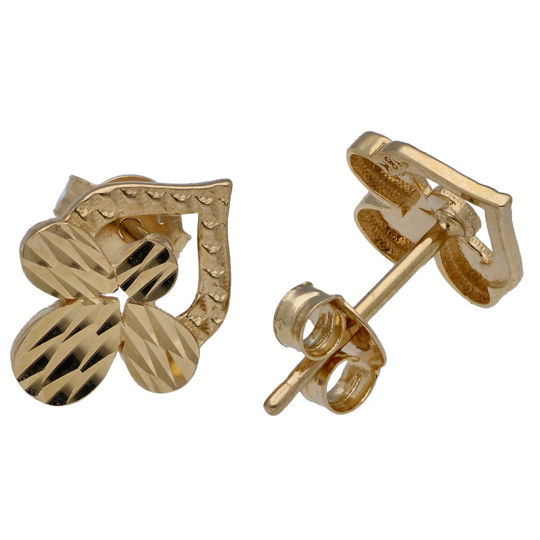 Gold Petal Shaped Pendant Set 18KT - FKJNKLST18KU6515 - Image 4