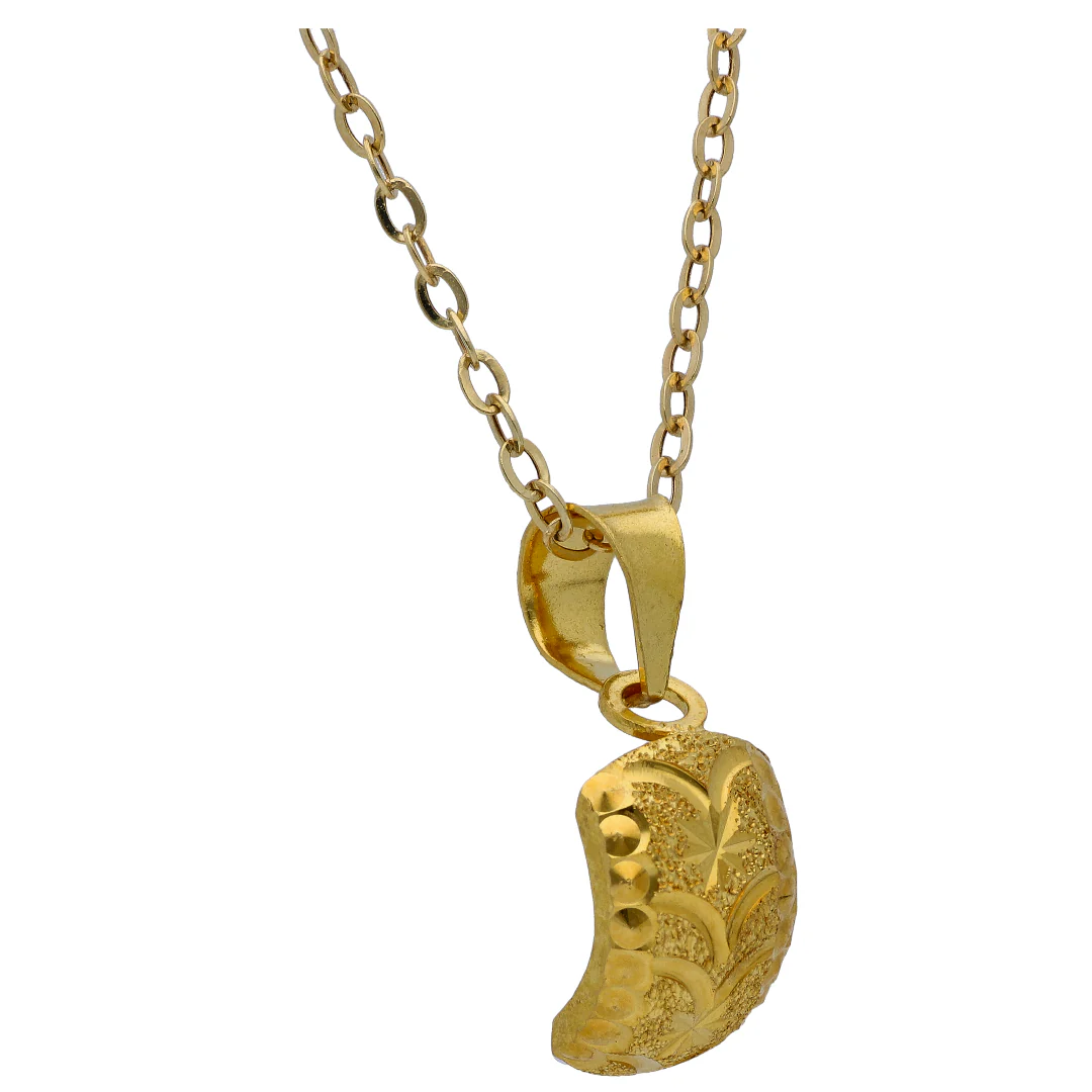 Gold Rectangle Shaped Pendant Set 18KT - FKJNKLST18KU6506 - Image 3