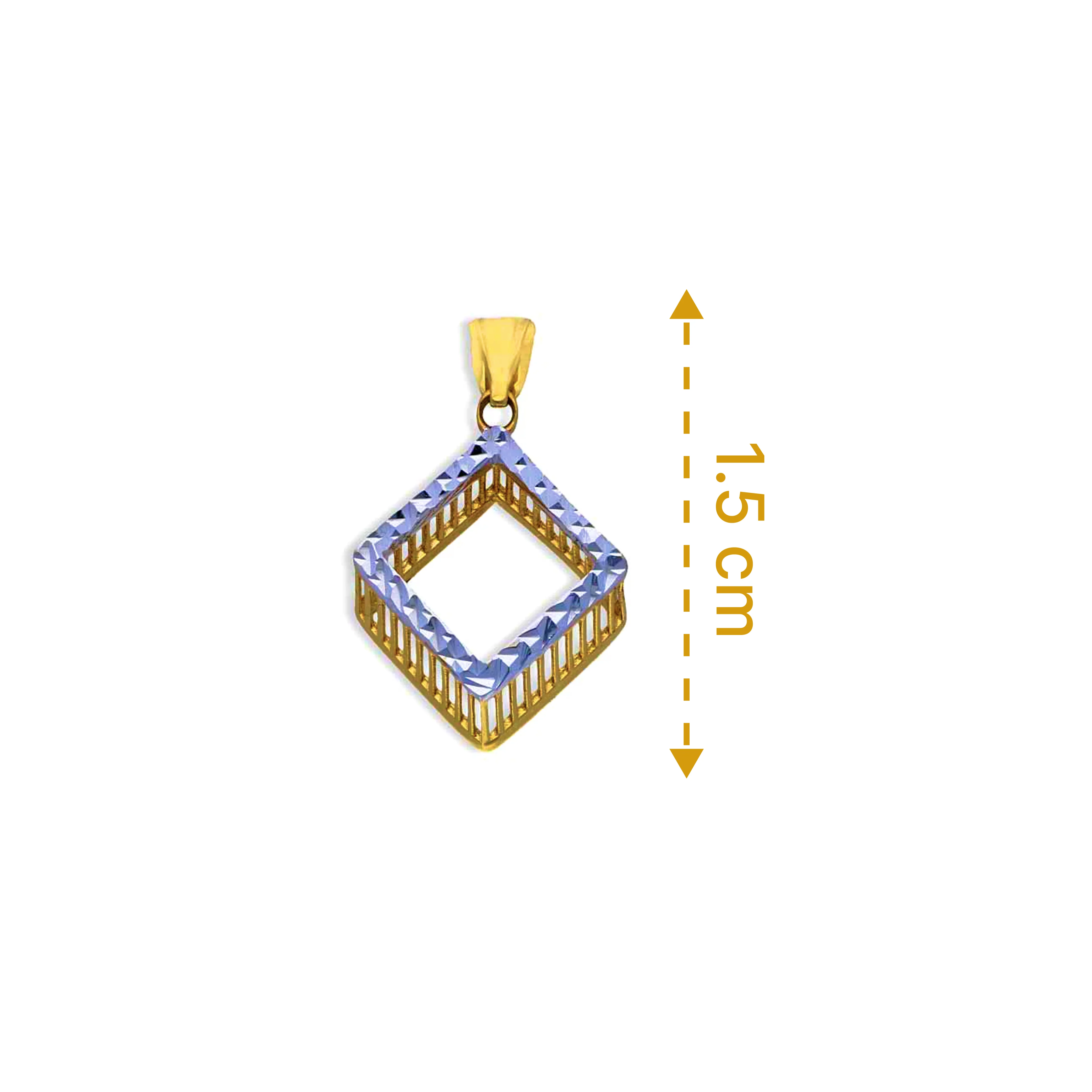Gold Rhombus Pendant 18KT - FKJPND18KU1070 - Image 2