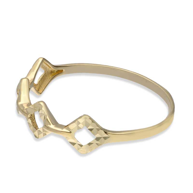 Gold Rhombus Shaped Ring 18KT - FKJRN18KU2021 - Image 3
