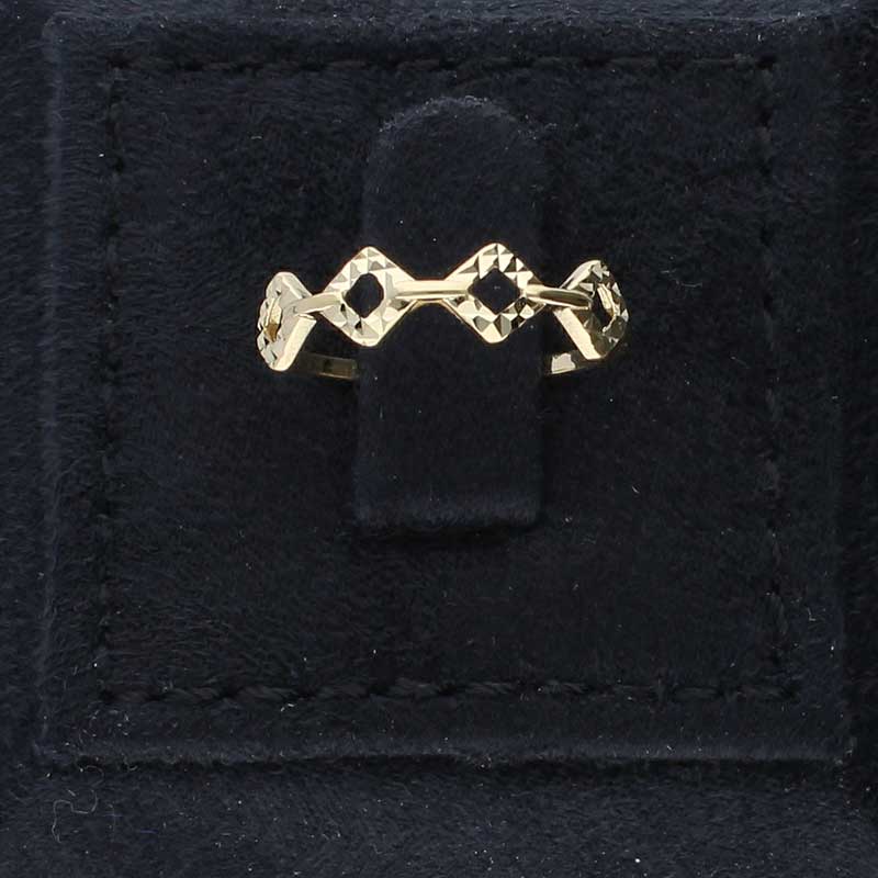 Gold Rhombus Shaped Ring 18KT - FKJRN18KU2021 - Image 8