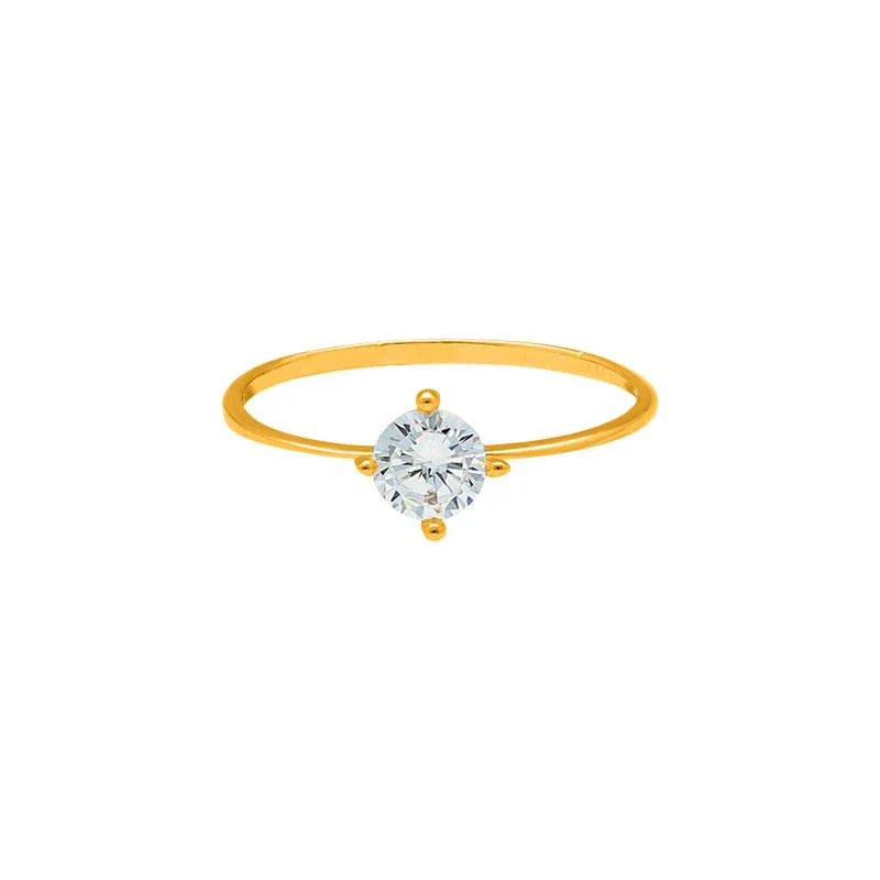 Gold Solitaire Ring 18KT - FKJRN1302 - Image 2