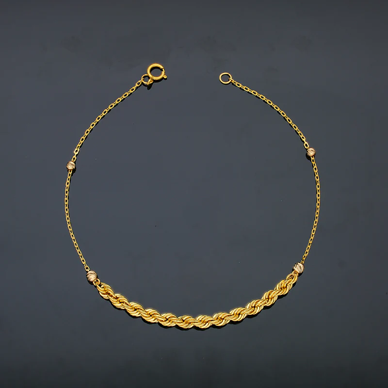 Gold Rope Bracelet 21KT - FKJBRL21KU6044 - Image 3