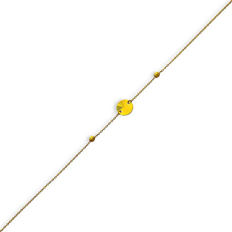 Gold Round Shaped Bracelet 21KT - FKJBRL21KU6026 - Image 2