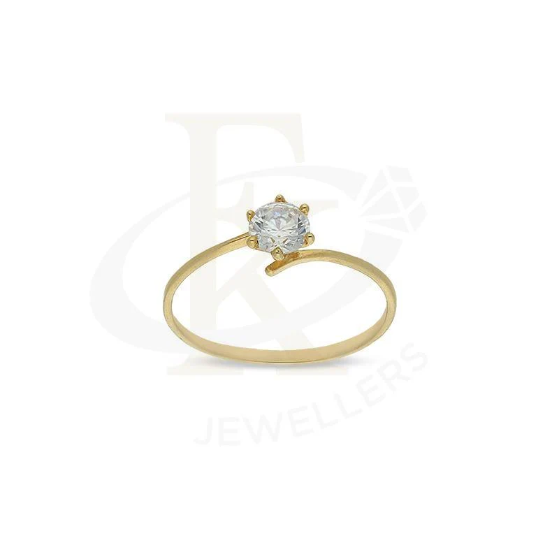 Gold Round Shaped Solitaire Ring in 18KT - FKJRN18K2678 - Image 2