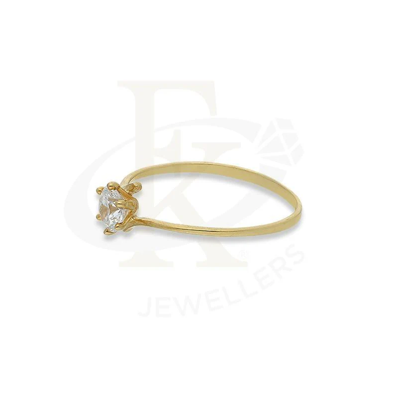 Gold Round Shaped Solitaire Ring in 18KT - FKJRN18K2678 - Image 4