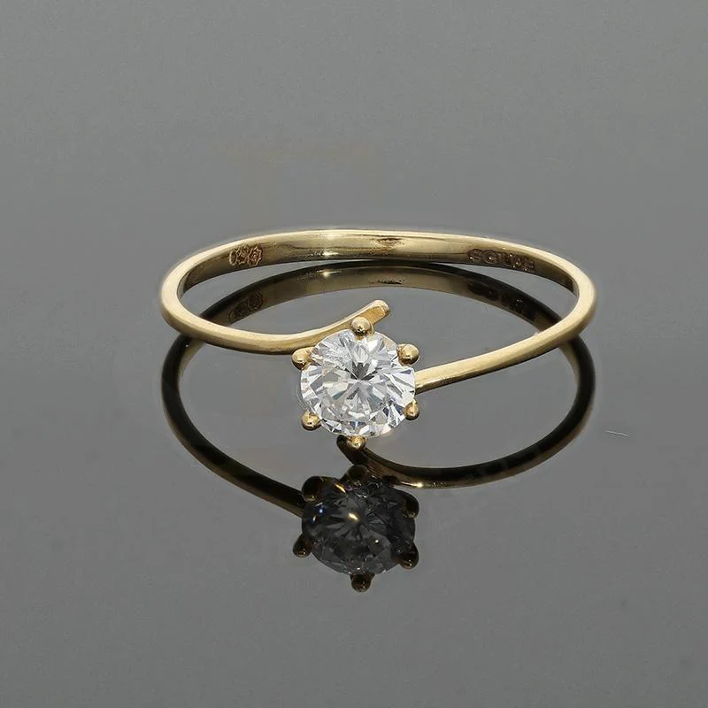 Gold Round Shaped Solitaire Ring in 18KT - FKJRN18K2678 - Image 5