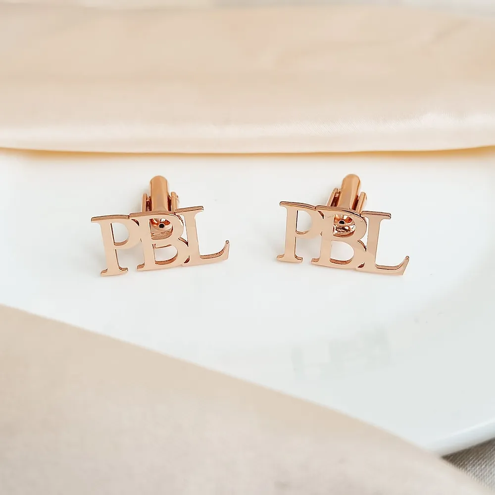 Gold & Silver Personalised Name Cutting Cufflink - FKJCFLU6279 - Image 7