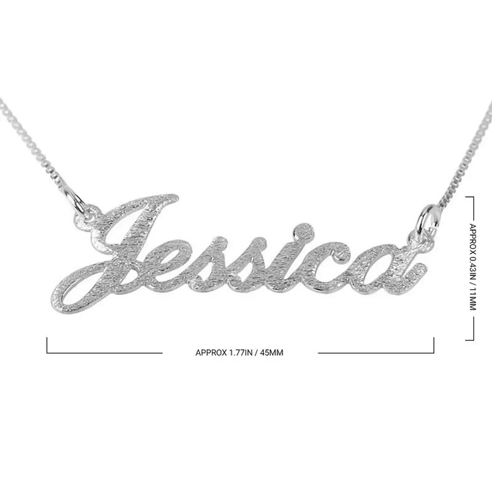 Gold & Silver Personalized Brushed Name Necklace - FKJNKLU6181 - Image 5