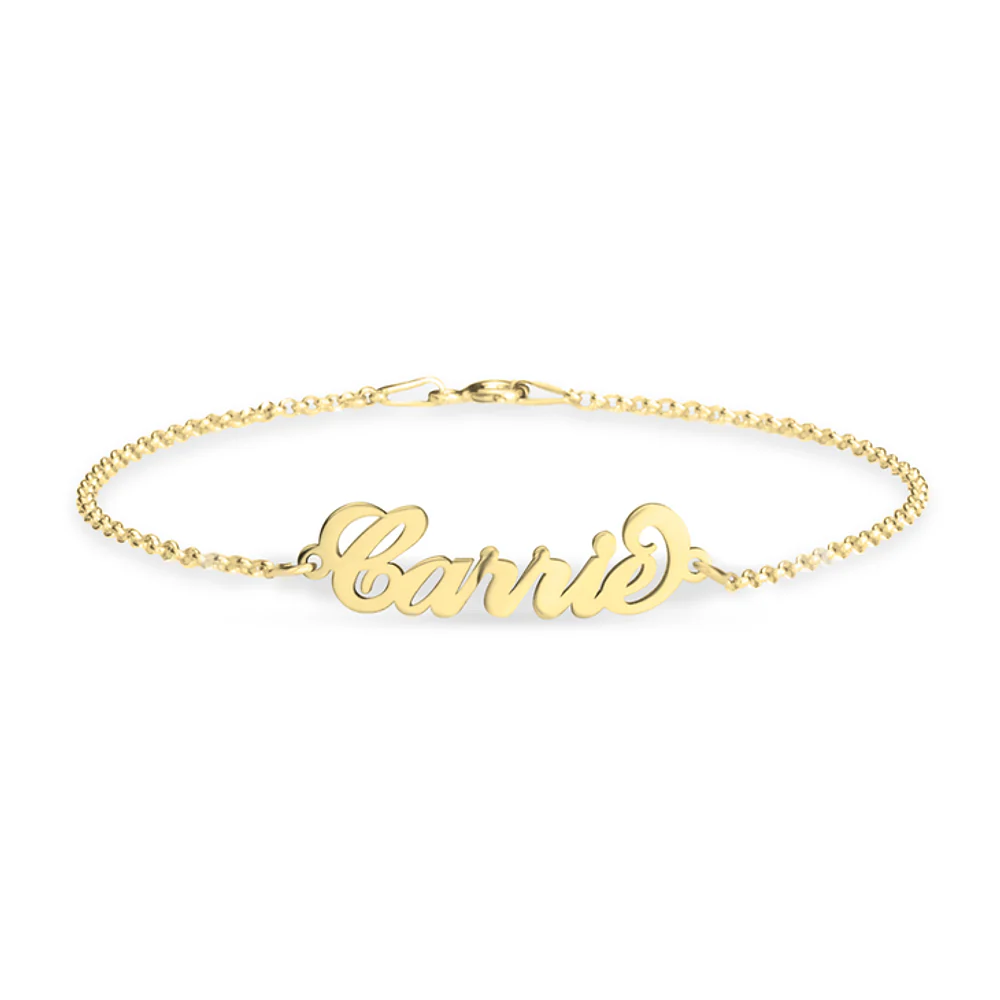 Gold & Silver Personalized Carrie Style Name Bracelet - FKJBRLU6262 - Image 3