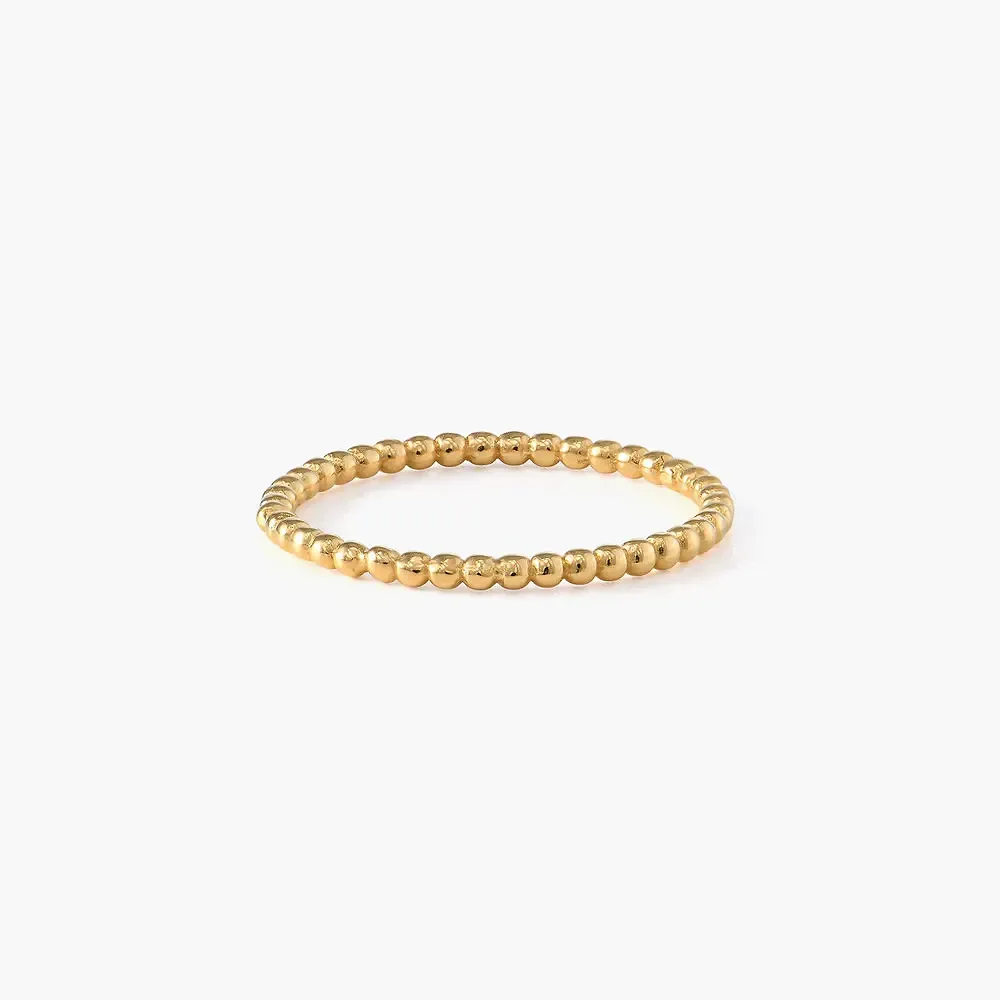 Gold & Silver Personalized Classic Bead Ring - FKJRNU6241 - Image 4