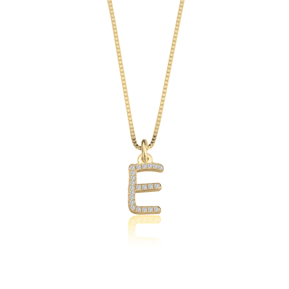 Gold & Silver Personalized Cubic Zirconia Initial Necklace - FKJNKLU6196 - Image 3