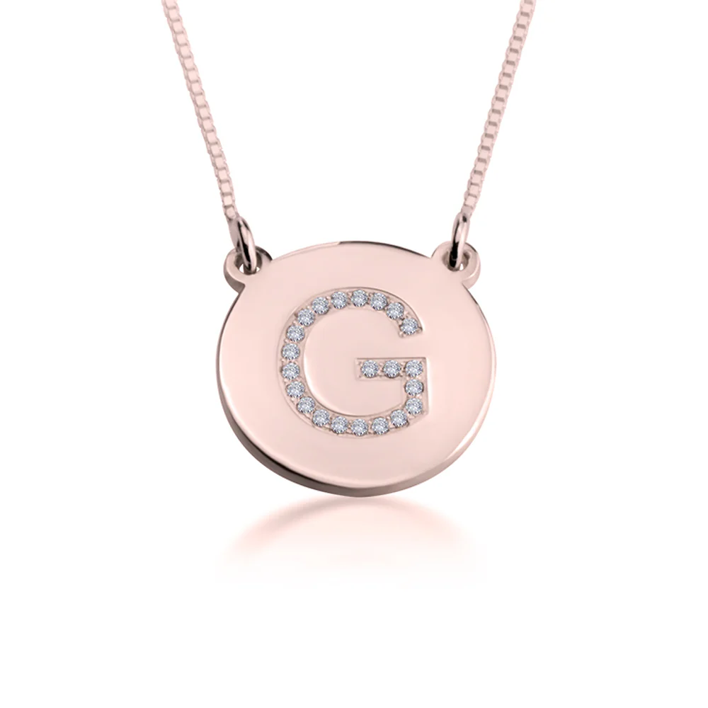 Gold & Silver Personalized Cubic Zirconia Initial Pendant Necklace - FKJNKLU6195 - Image 2