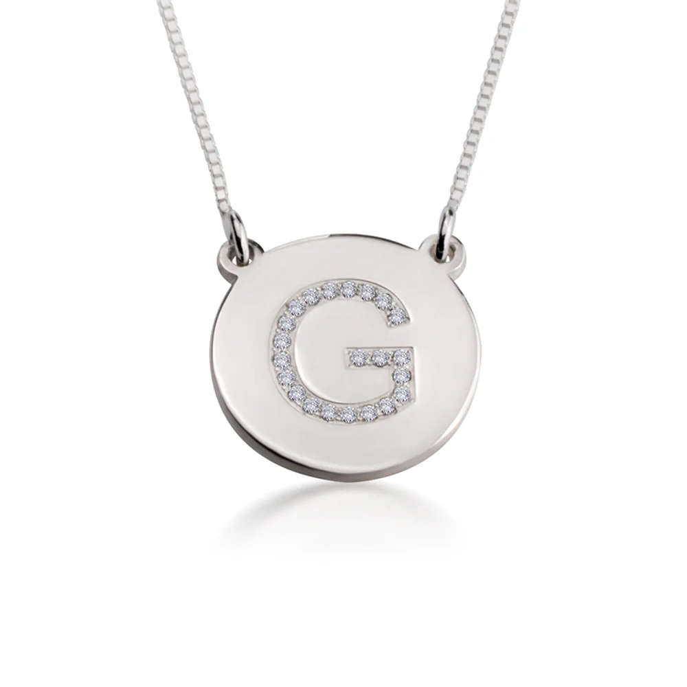 Gold & Silver Personalized Cubic Zirconia Initial Pendant Necklace - FKJNKLU6195 - Image 4