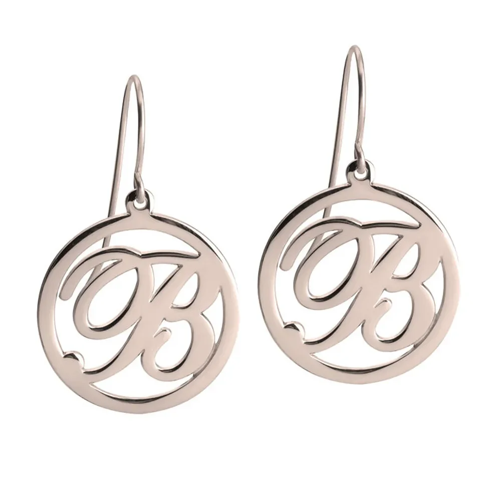 Gold & Silver Personalized Cut Out Initial Drop Earrings - FKJERNU6252 - Image 3