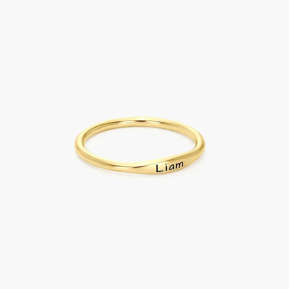 Gold & Silver Personalized Engraved Thin Name Ring - FKJRNU6224 - Image 4