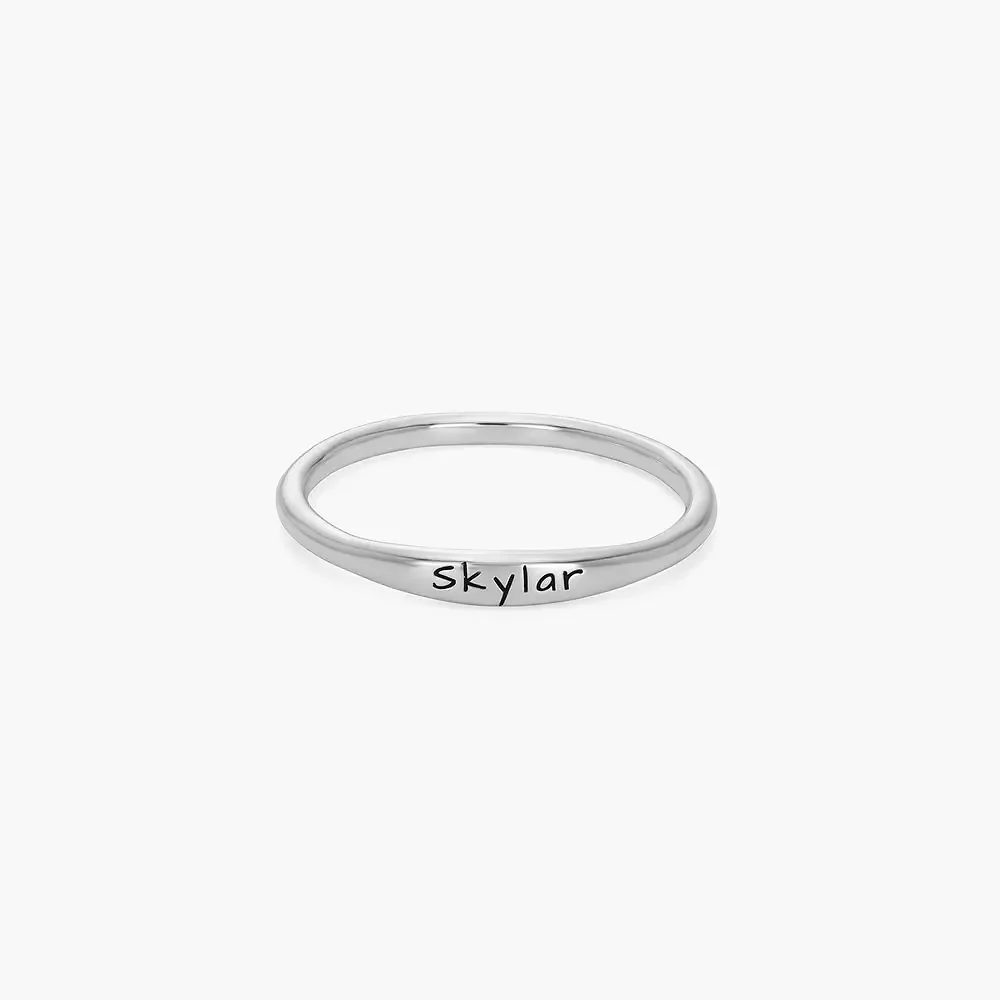 Gold & Silver Personalized Engraved Thin Name Ring - FKJRNU6224 - Image 8