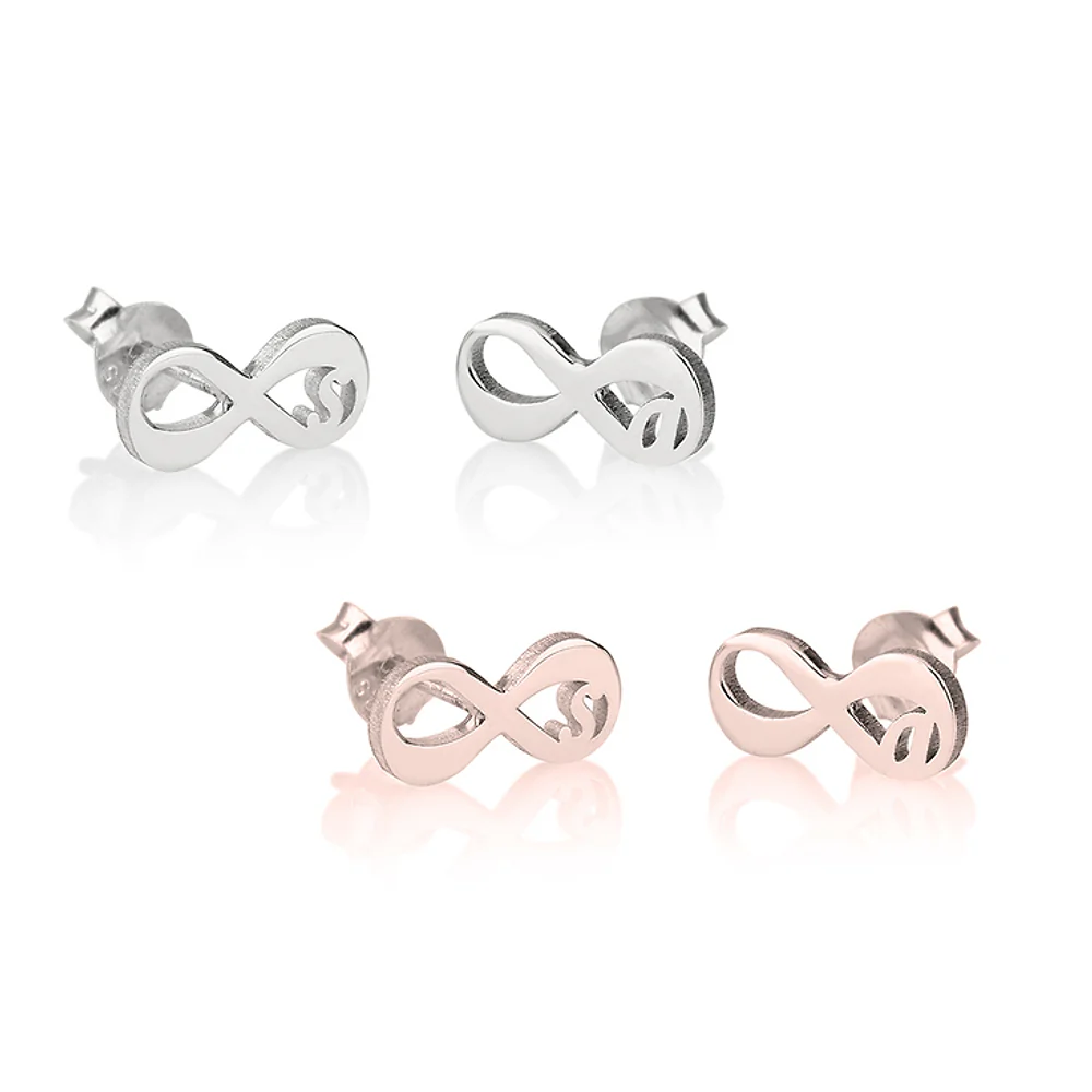 Gold & Silver Personalized Infinity Initial Earrings - FKJERNU6250