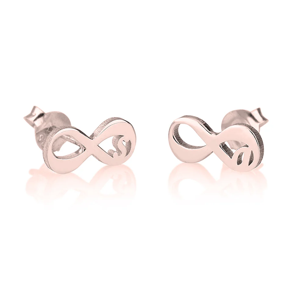 Gold & Silver Personalized Infinity Initial Earrings - FKJERNU6250 - Image 4