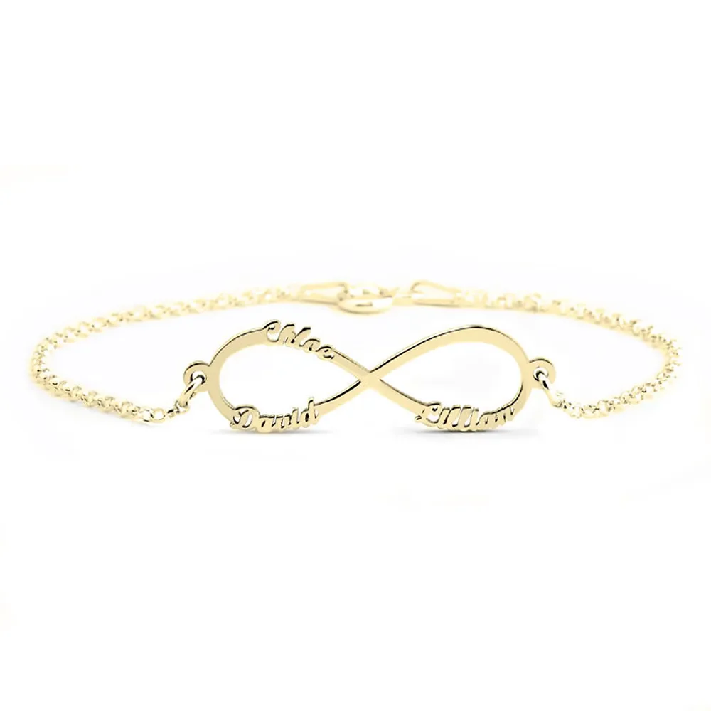 Gold & Silver Personalized Infinity Name Bracelet - FKJBRLU6268 - Image 10