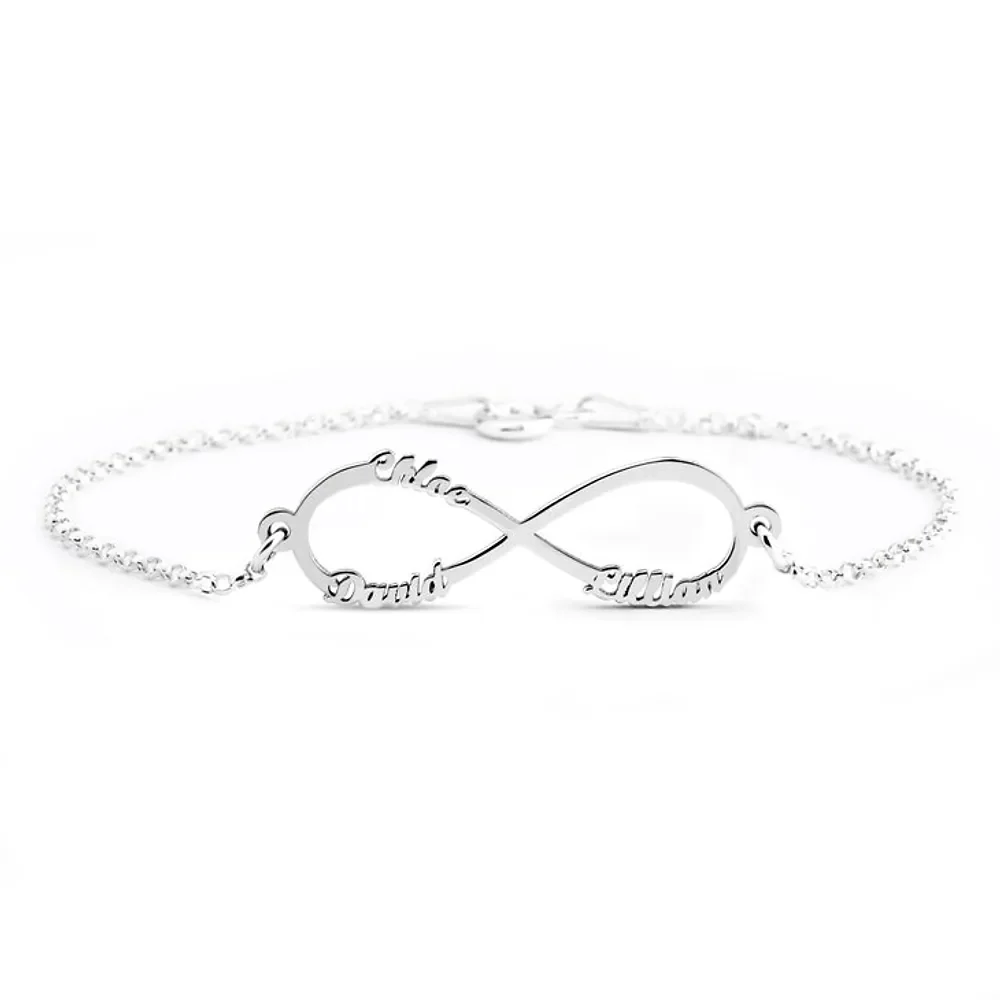 Gold & Silver Personalized Infinity Name Bracelet - FKJBRLU6268 - Image 2