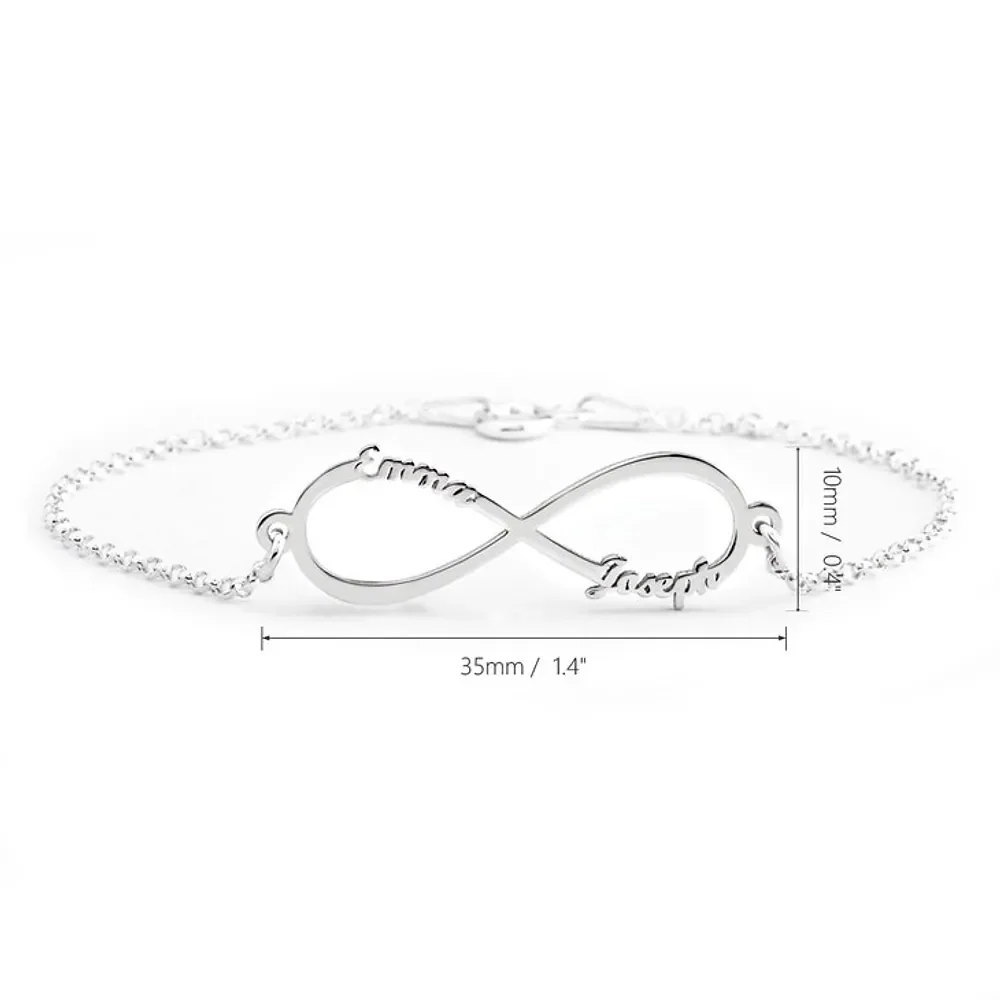 Gold & Silver Personalized Infinity Name Bracelet - FKJBRLU6268 - Image 3