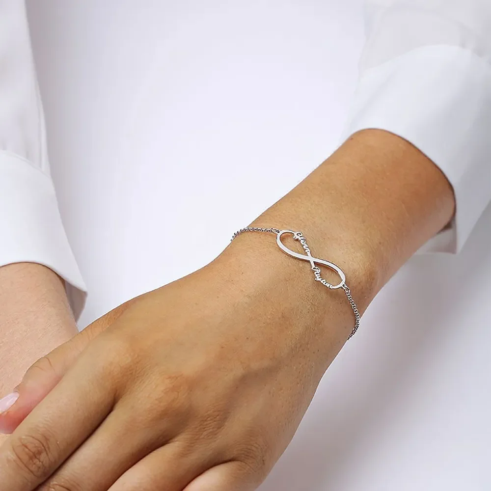 Gold & Silver Personalized Infinity Name Bracelet - FKJBRLU6268 - Image 5