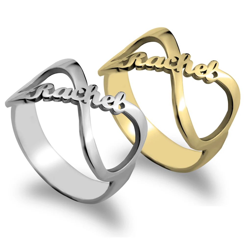 Gold & Silver Personalized Infinity Name Ring - FKJRNU6237 - Image 3
