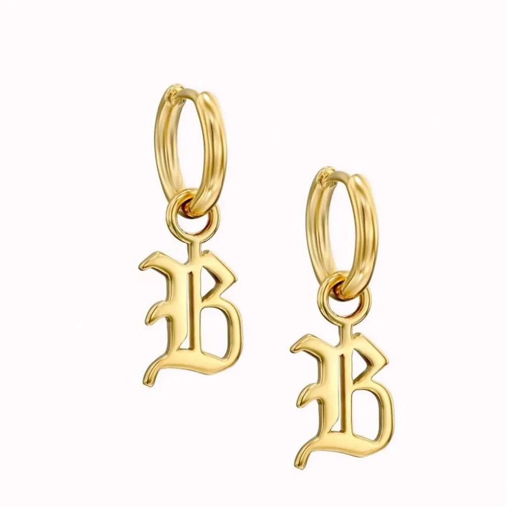 Gold & Silver Personalized Initial Earring - FKJERNU6254 - Image 4