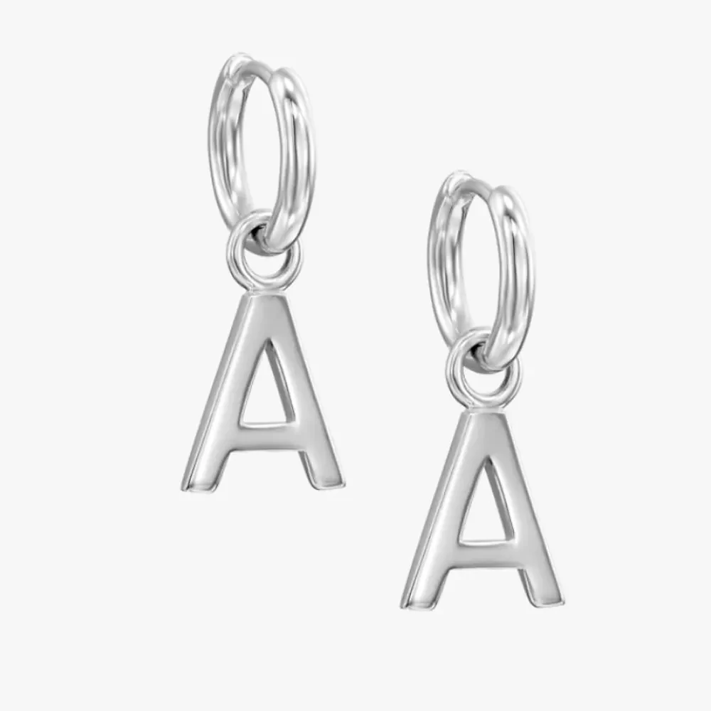 Gold & Silver Personalized Initial Earring - FKJERNU6254 - Image 5