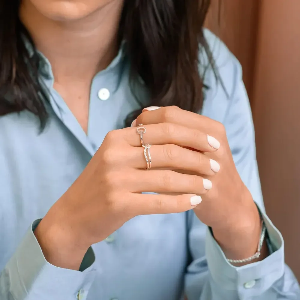 Gold & Silver Personalized Initial Letter Ring with Birthstone - FKJRNU6239 - Image 6