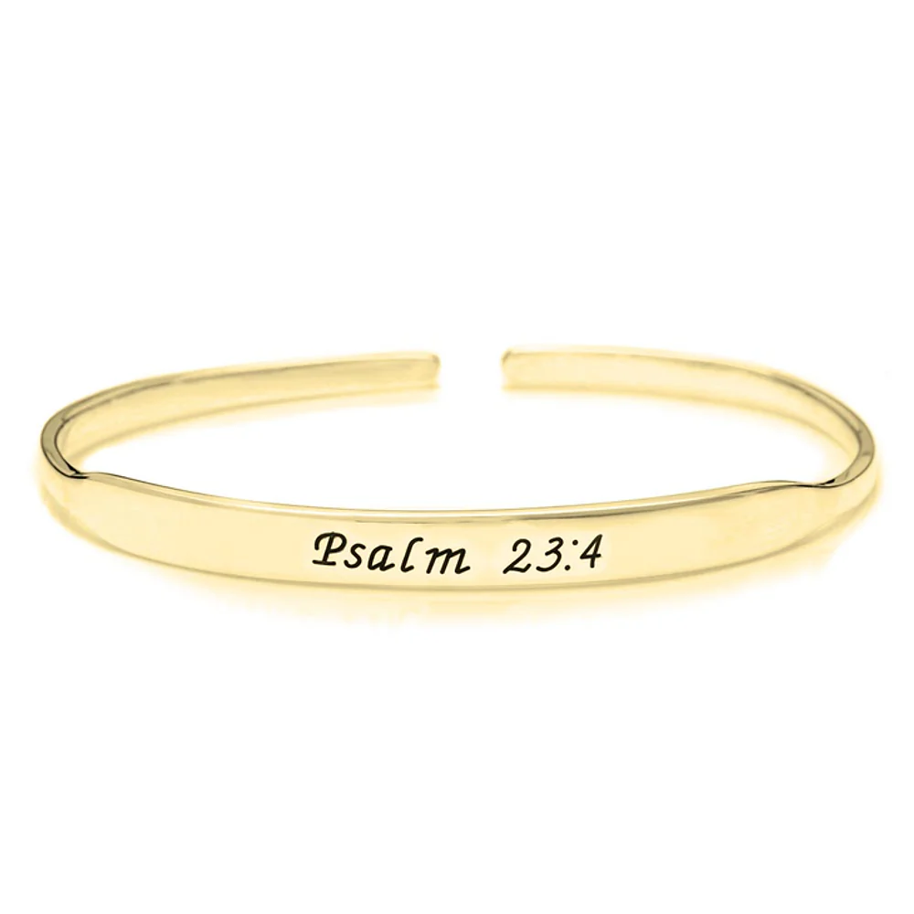 Gold & Silver Personalized Inspirational Engraved Bangle - FKJBNGU6274 - Image 4