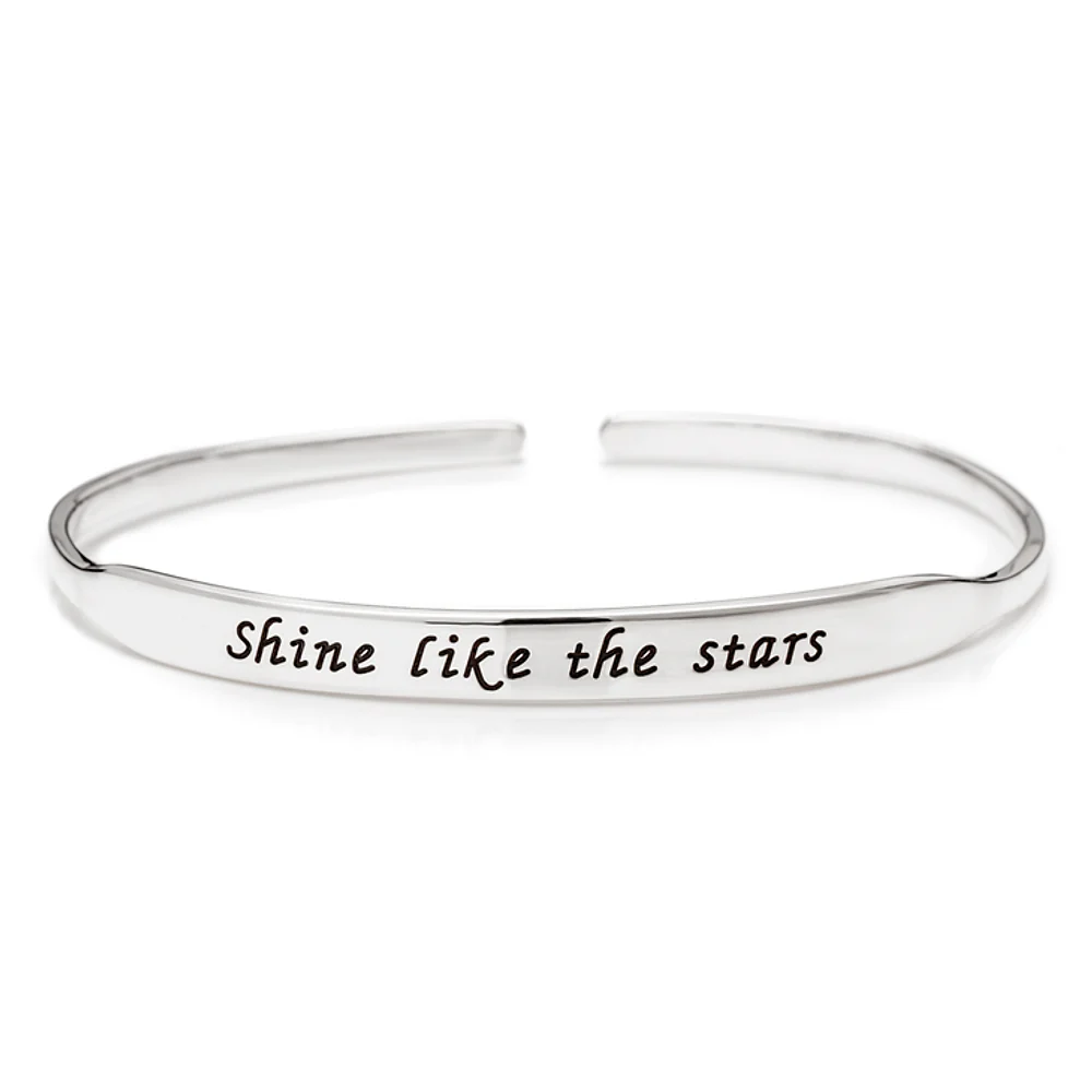 Gold & Silver Personalized Inspirational Engraved Bangle - FKJBNGU6274 - Image 5