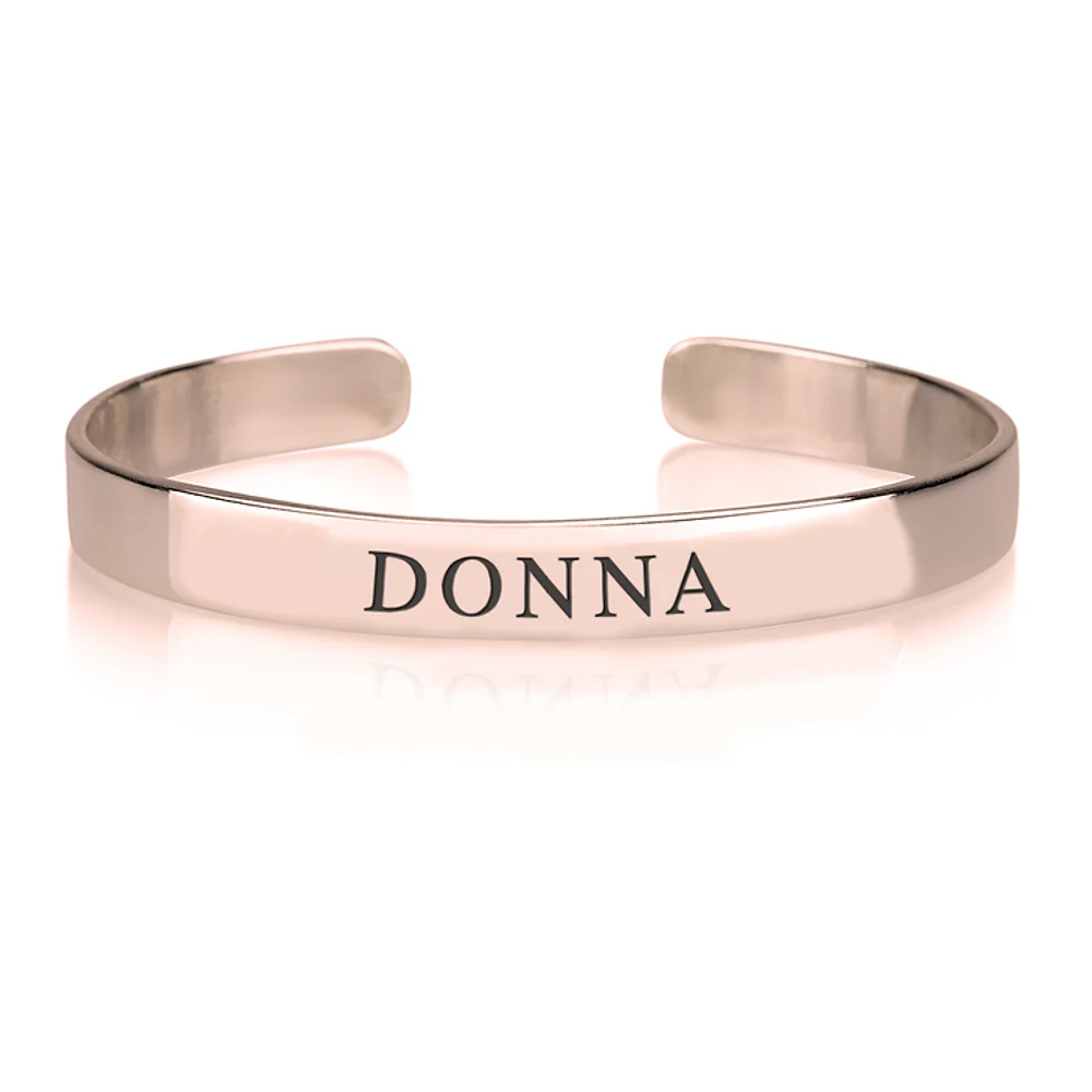 Gold & Silver Personalized Name Bangle Bracelet - FKJBRLU6258 - Image 5
