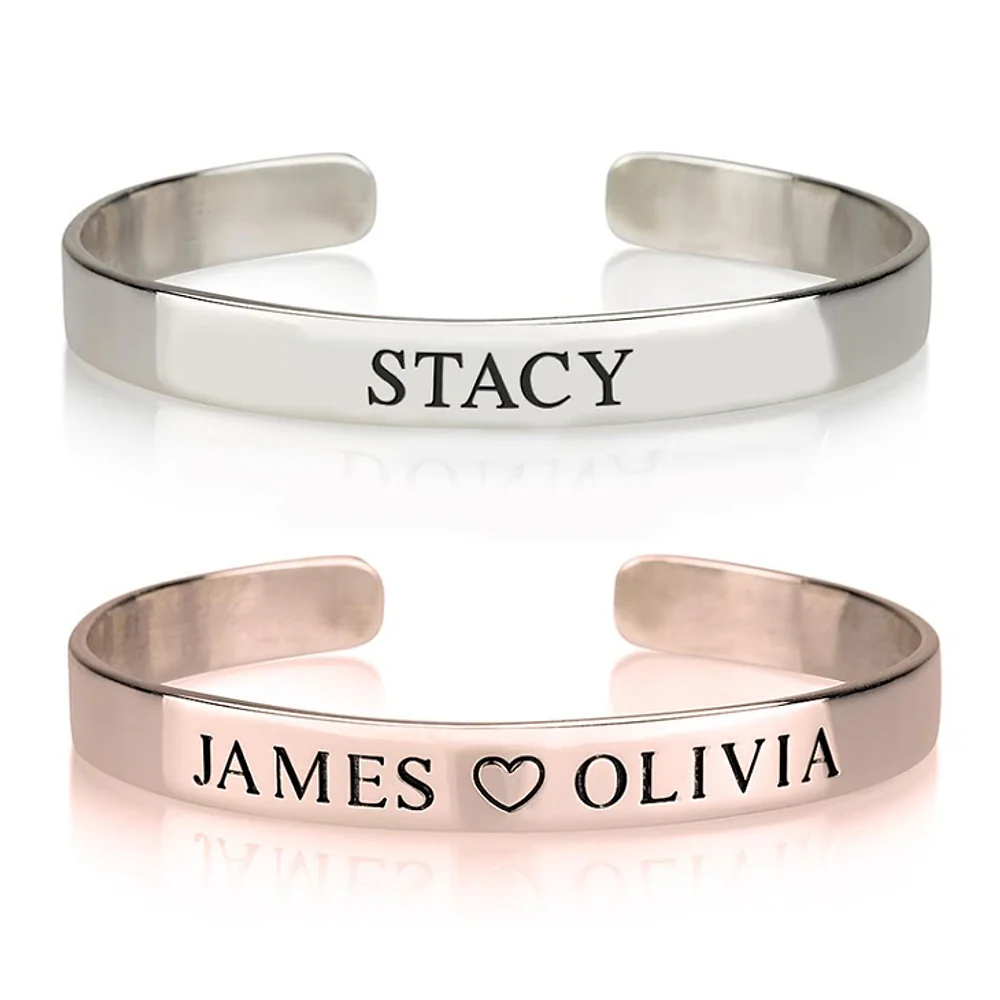 Gold & Silver Personalized Name Bangle - FKJBNGU6272
