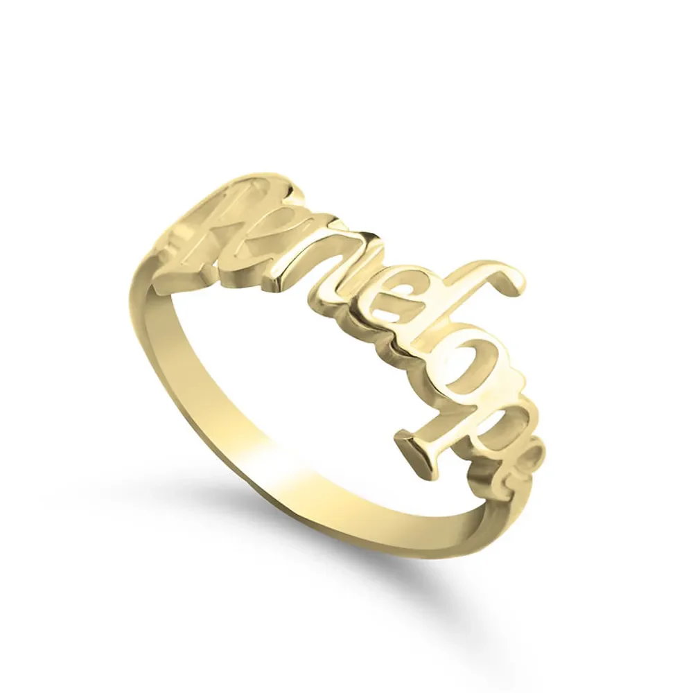 Gold & Silver Personalized Name Ring - FKJRNU6220 - Image 4