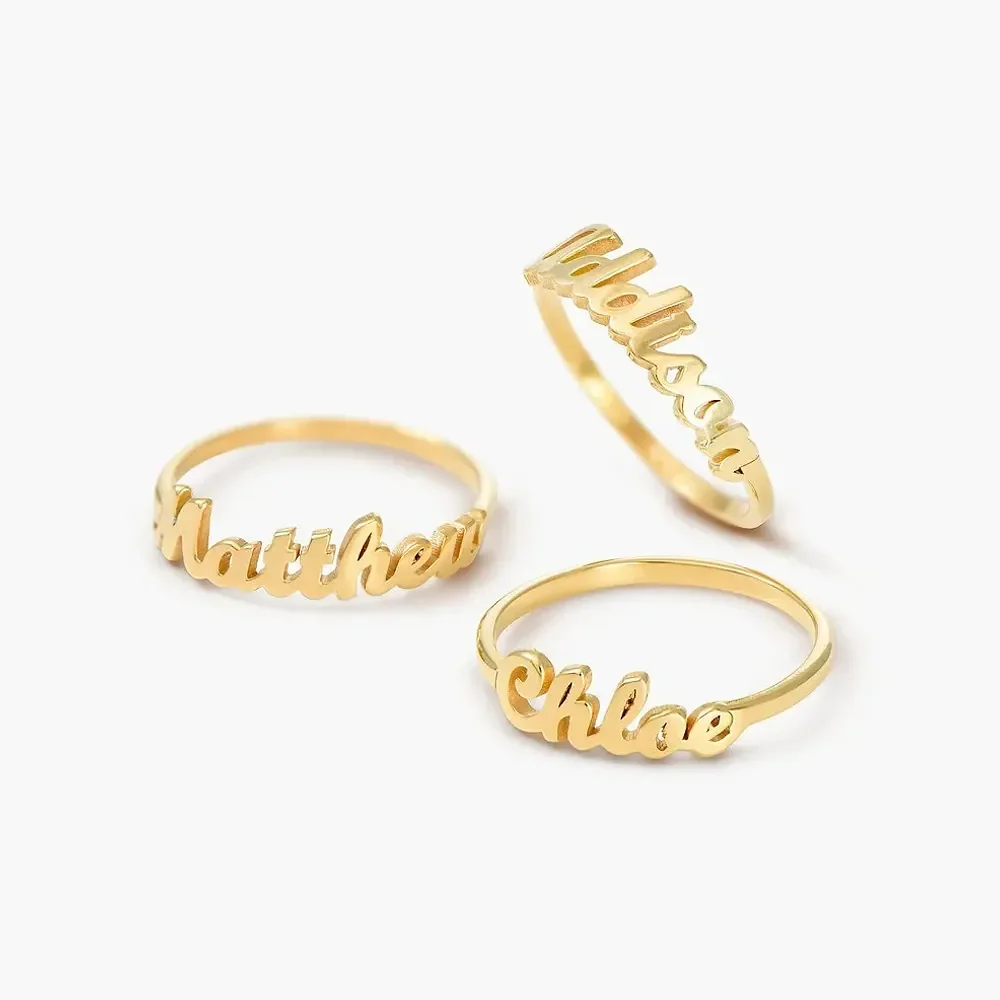 Gold & Silver Personalized Name Ring - FKJRNU6220 - Image 7