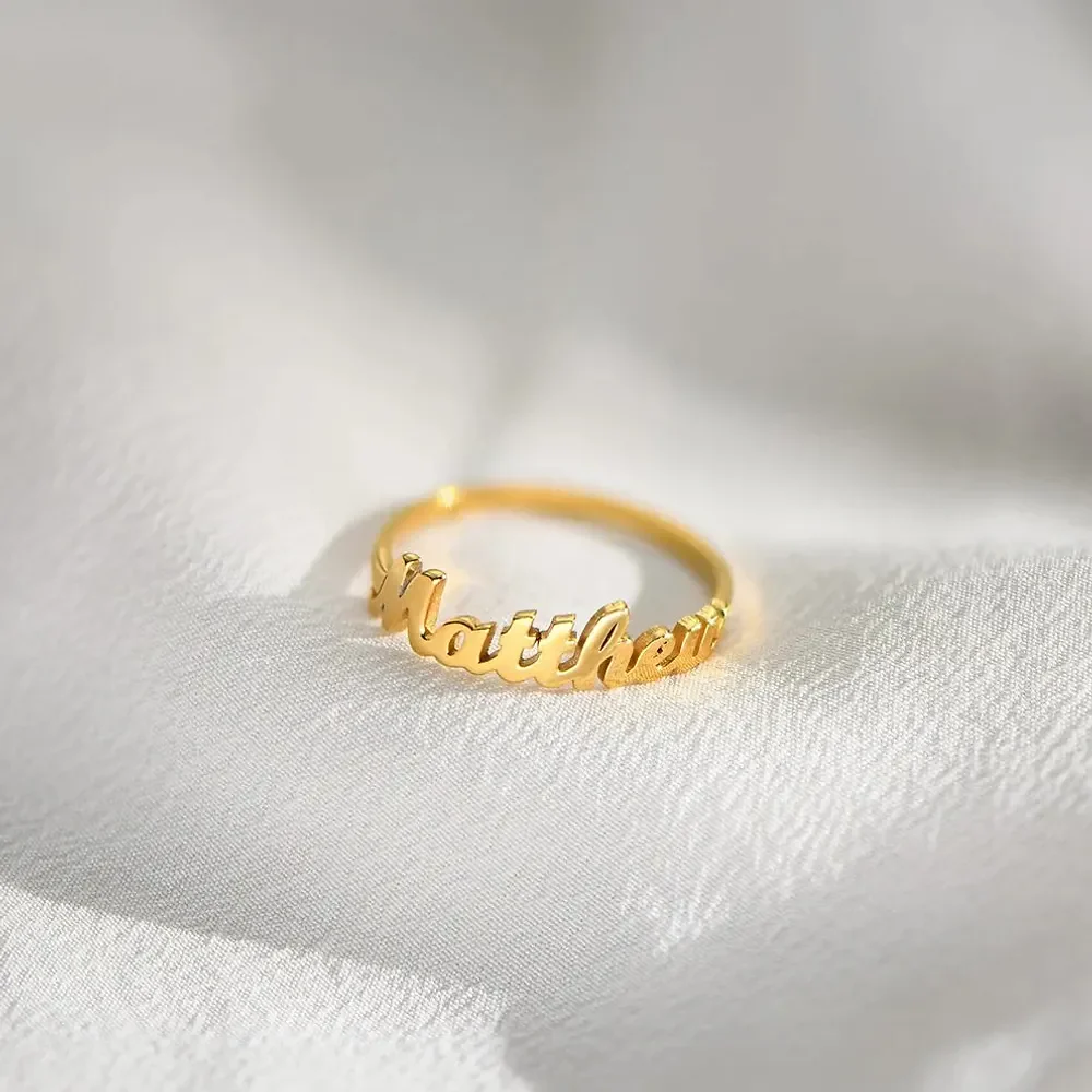 Gold & Silver Personalized Name Ring - FKJRNU6220 - Image 8