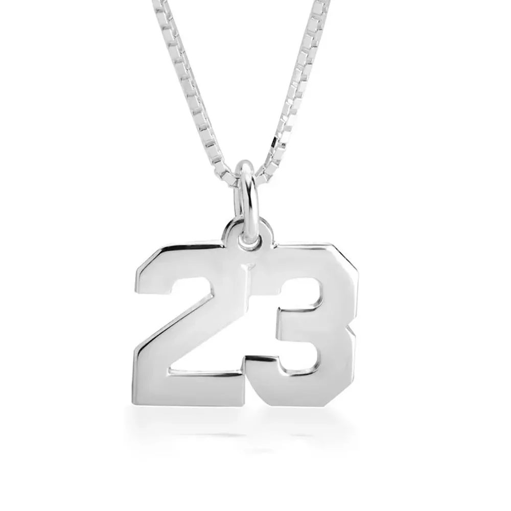 Gold & Silver Personalized Number Necklace - FKJNKLU6169 - Image 2
