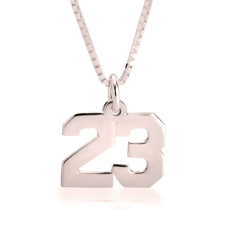 Gold & Silver Personalized Number Necklace - FKJNKLU6169 - Image 3