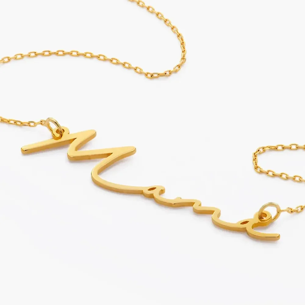 Gold & Silver Personalized Signature Style Name Necklace - FKJNKLU6149 - Image 3