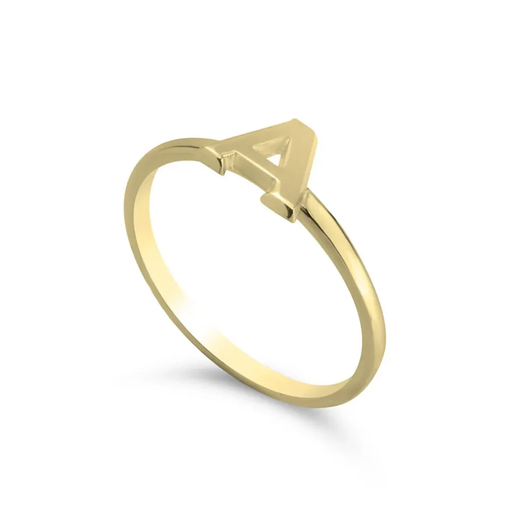 Gold & Silver Personalized Stackable Initial Ring - FKJRNU6240 - Image 2