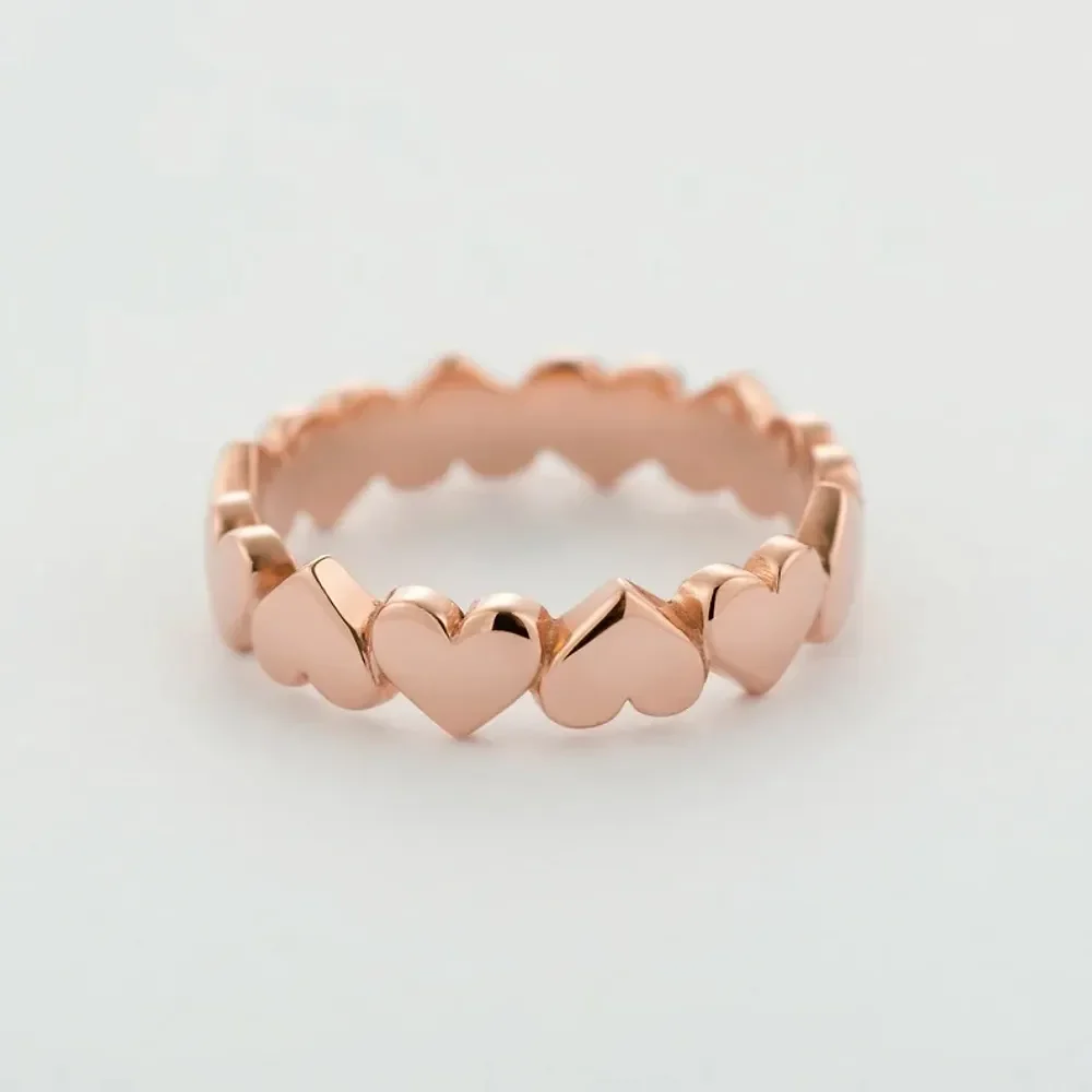 Gold & Silver Personalized Tiny Heart Stackable Ring - FKJRNU6233 - Image 8